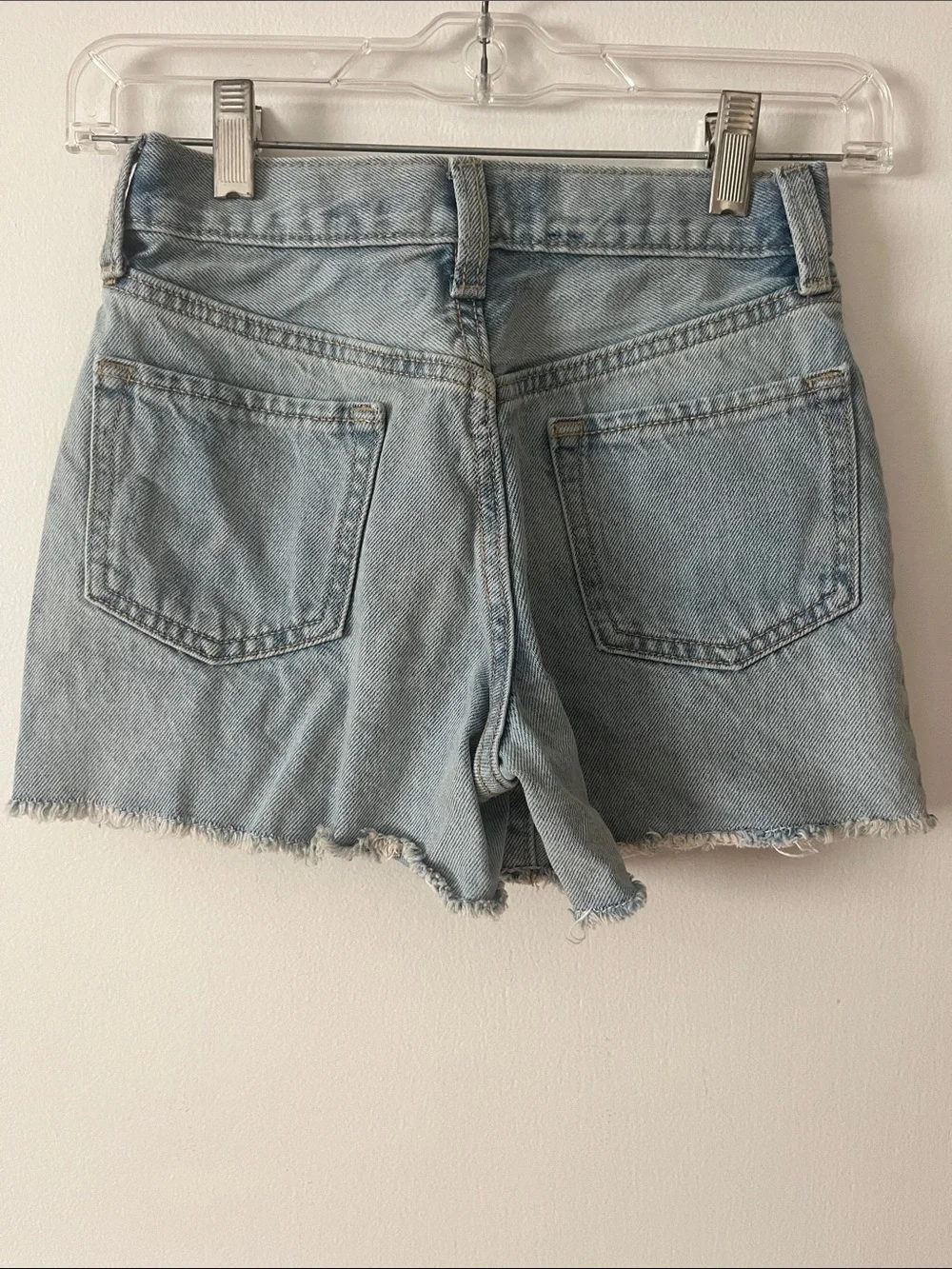 Old Navy Light Blue Denim Shorts with Red Fruit Embroidery